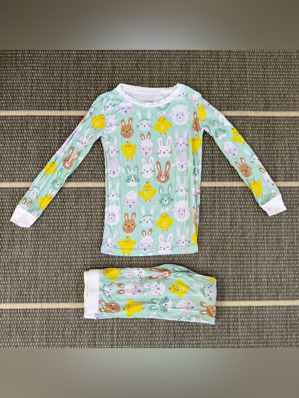 Little Sleepies Aqua Pastel Parade Bamboo Viscose Two Piece Pajama Set, 4T